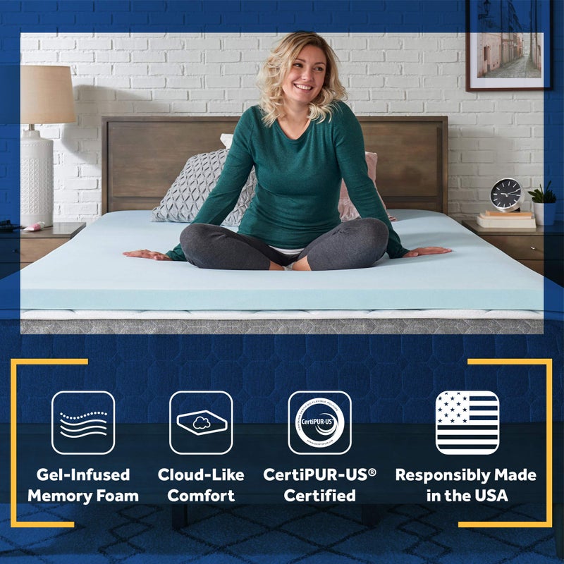 Sealy TrueForm 2" Memory Foam Mattress Topper, Full - Image 4